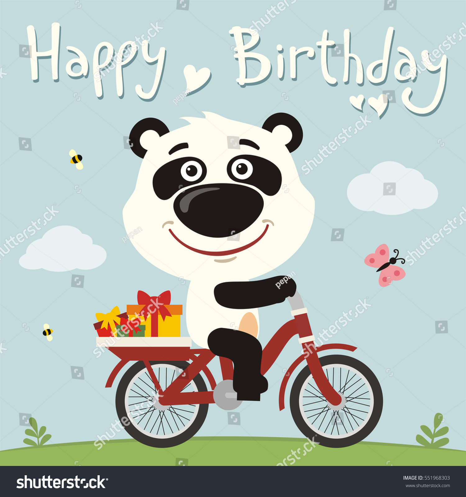 panda happy birthday cycle
