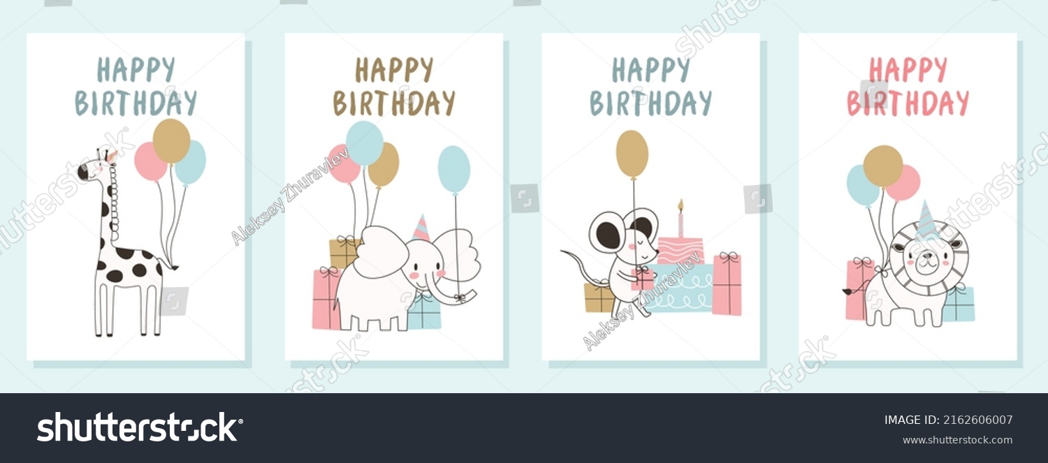 Happy Birthday Greeting Card Party Invitation Stock Vector (Royalty ...