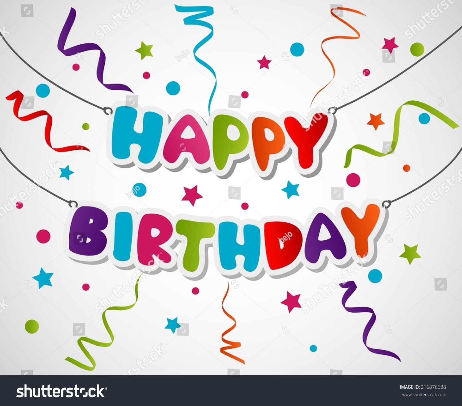 Happy Birthday Greeting Card Background Stock Vector 216876688 ...