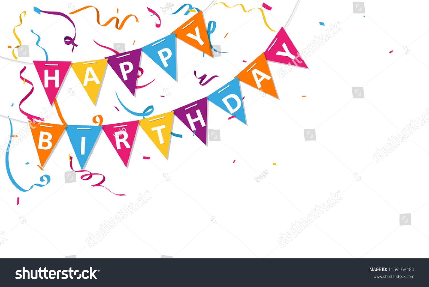 Happy Birthday Greeting Card Design Confetti Stock Vector (Royalty Free ...