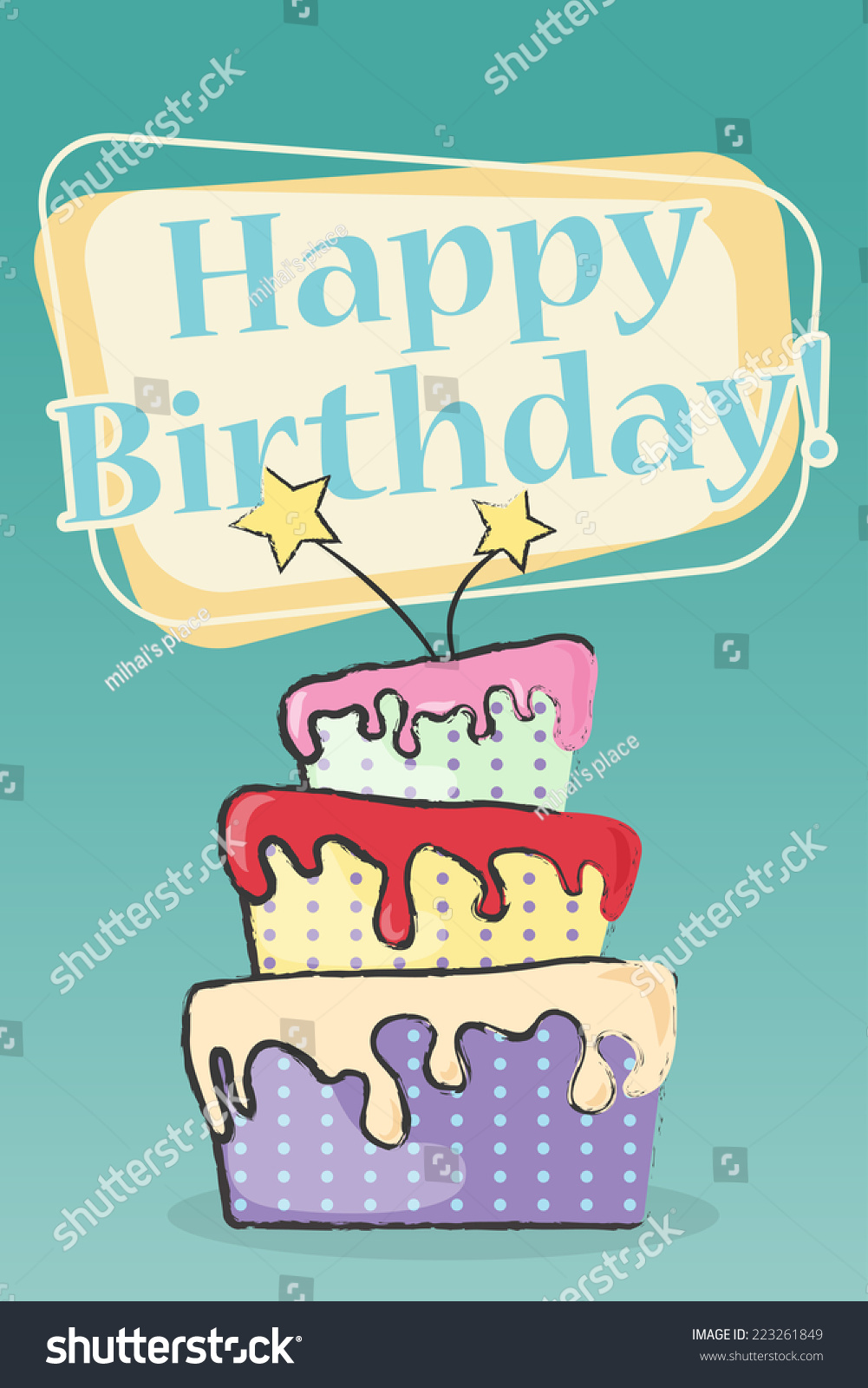 Happy Birthday Greeting Card, Illustration Vector Format - 223261849 ...
