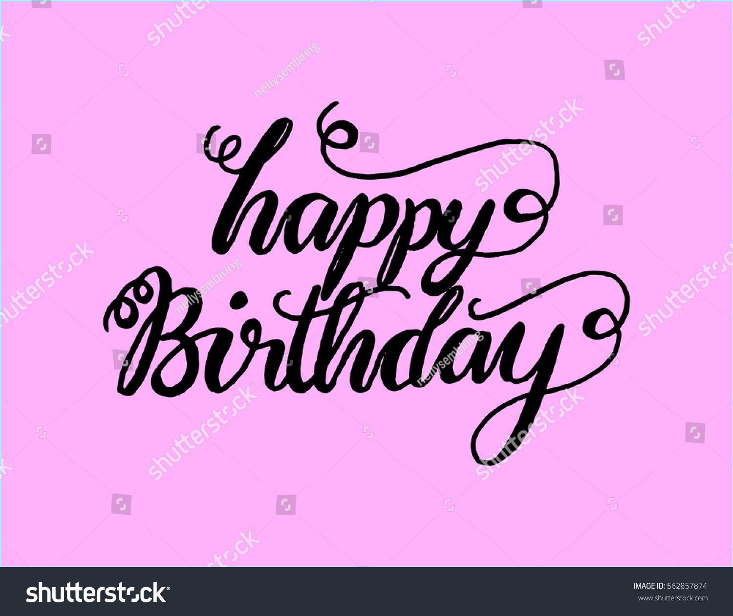 Happy Birthday Greeting Card Modern Calligraphy Stock Vector (Royalty ...