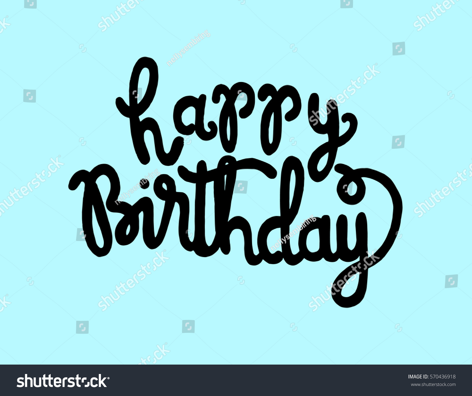 Happy Birthday Greeting Card Modern Calligraphy Stock Vector (Royalty ...