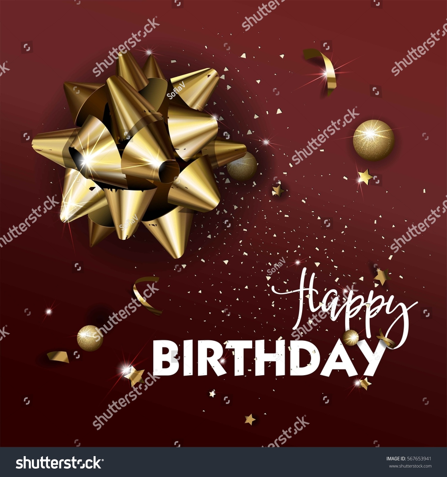 Happy Birthday Greeting Card Template Luxury Stock Vector (Royalty Free ...