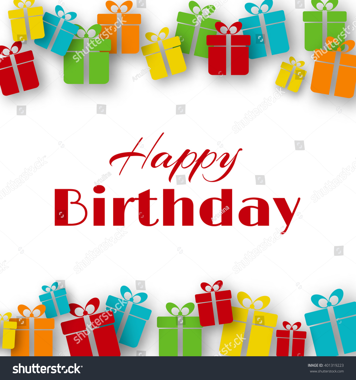 Happy Birthday Greeting Card Vector Card Stock Vector 401319223 ...