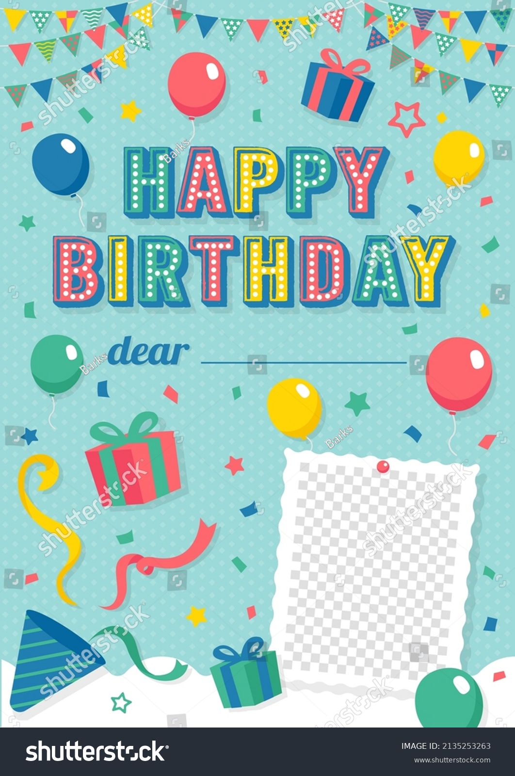 Happy Birthday Greeting Card Vector Illustration Stock Vector (Royalty ...