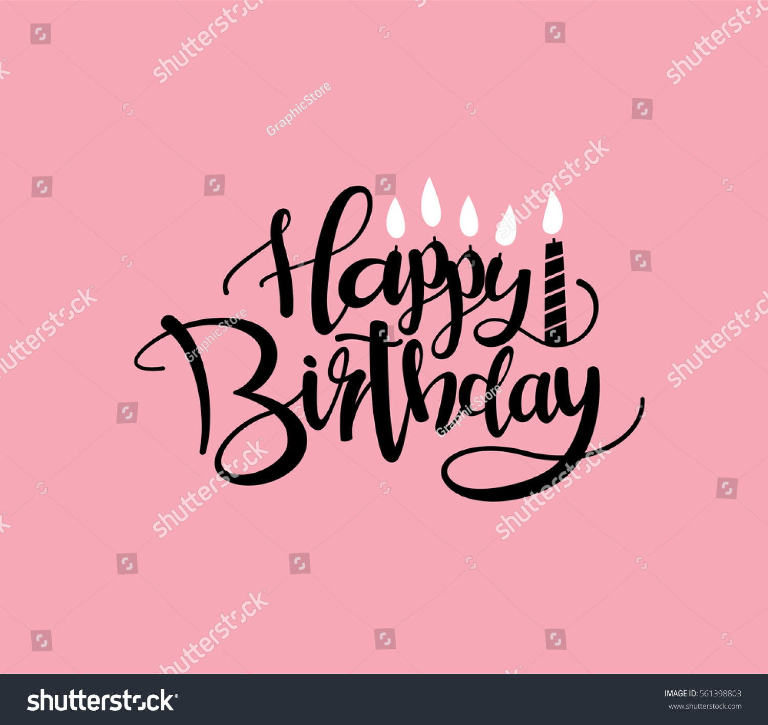 Happy Birthday Greeting Card Lettering Design Stock Vector (Royalty ...