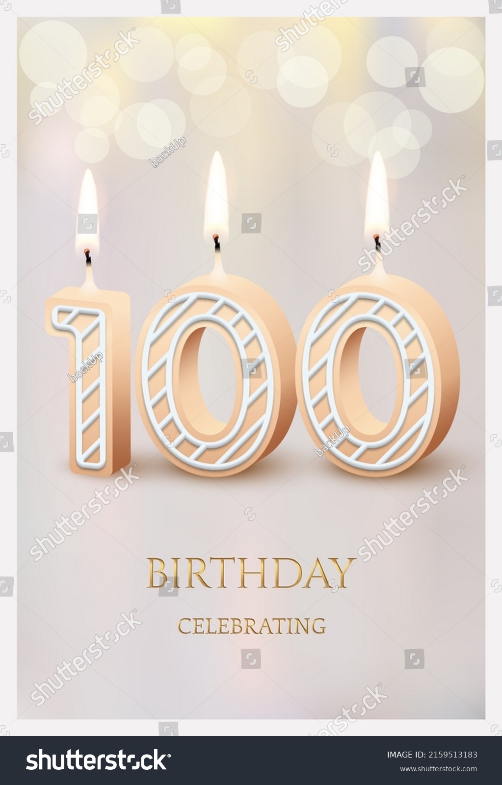 Happy Birthday Greeting Card 100 Number Stock Vector (Royalty Free