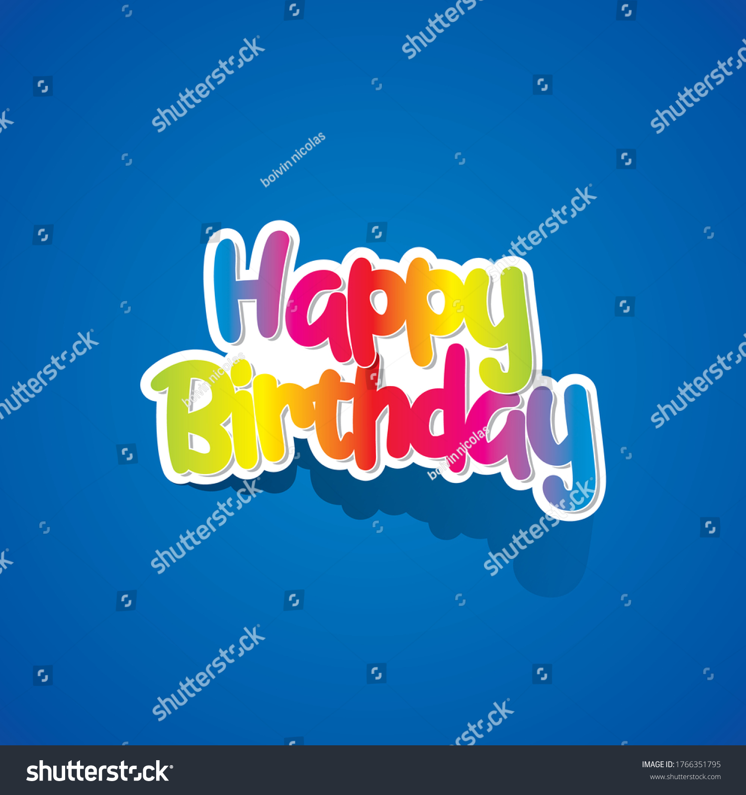 Happy Birthday Greeting Card Rainbow Text Stock Vector (Royalty Free ...