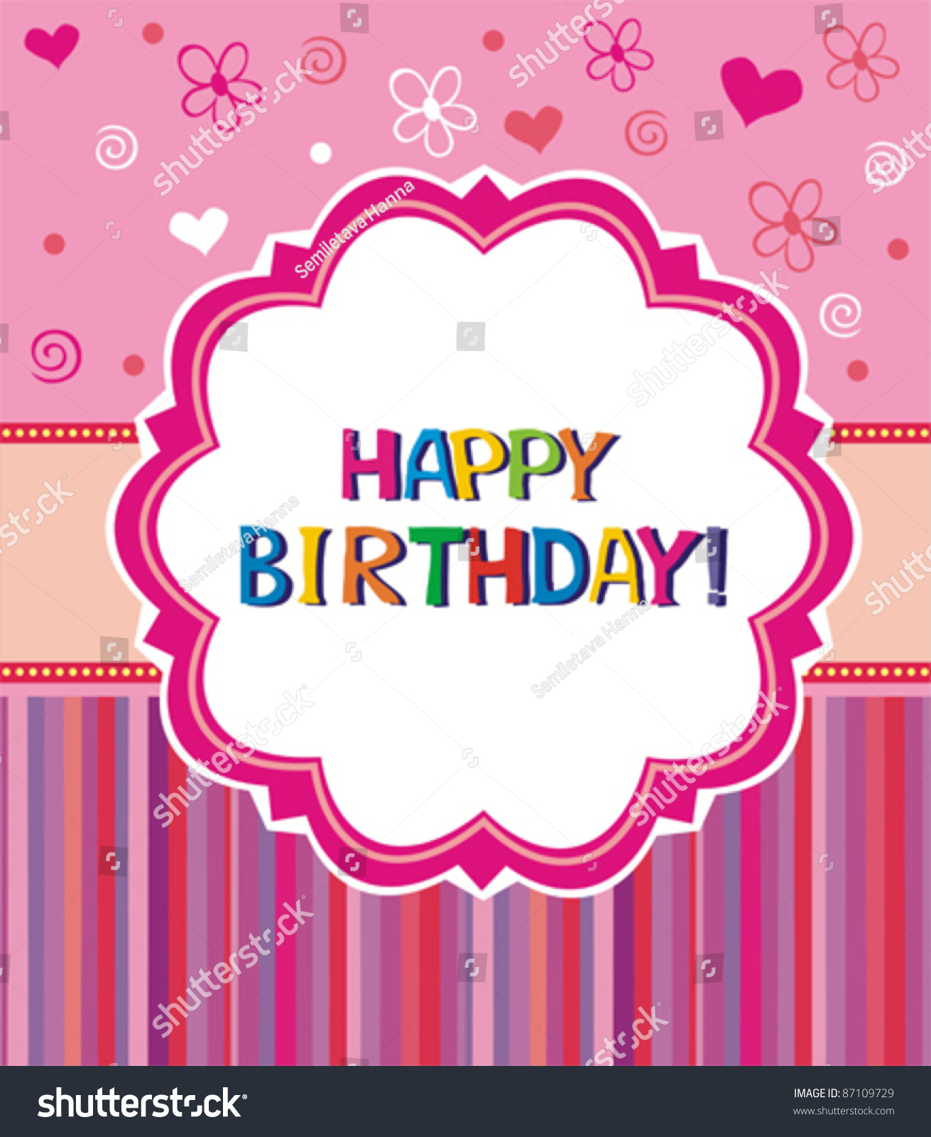Happy Birthday Greetings Vector Stock Vector 87109729 - Shutterstock