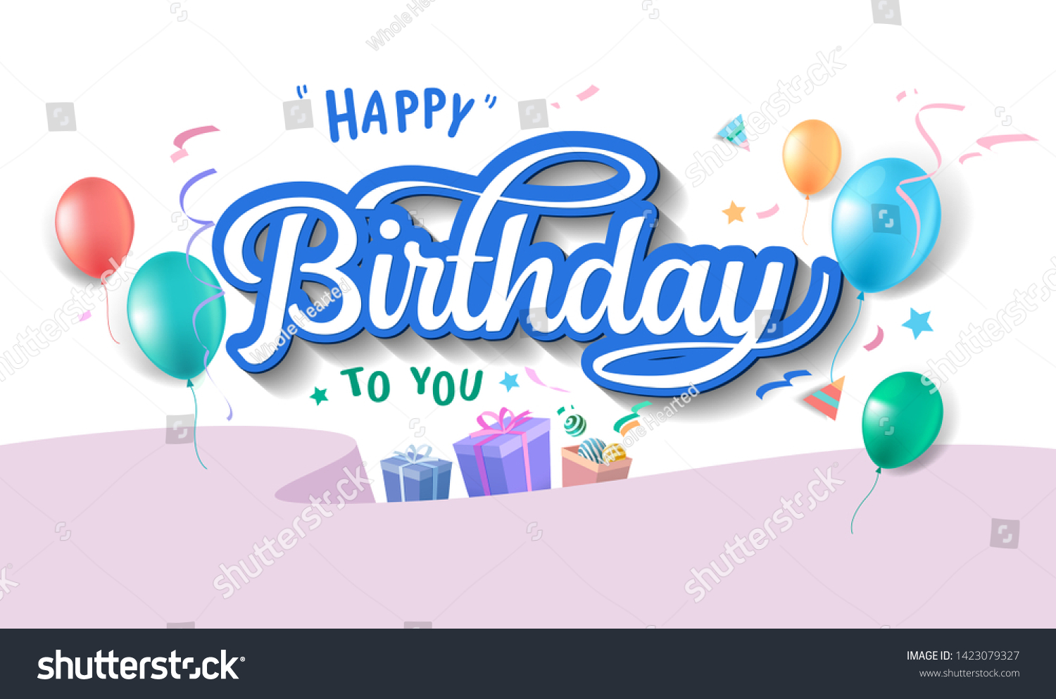 Happy Birthday Hand Drawn Vector Lettering Stock Vector (Royalty Free ...