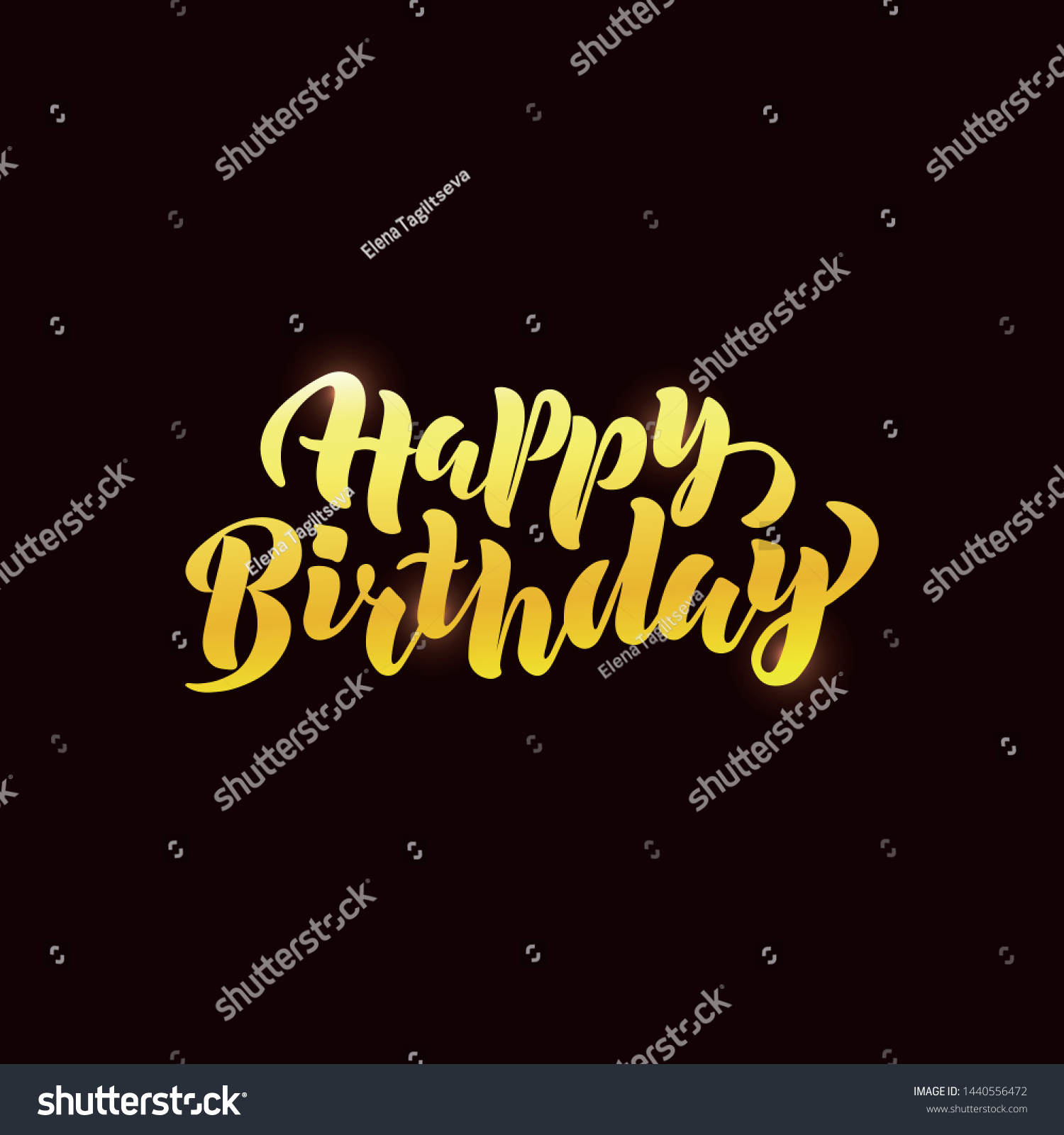 Happy Birthday Hand Lettering Brush Ink Stock Vector (Royalty Free ...