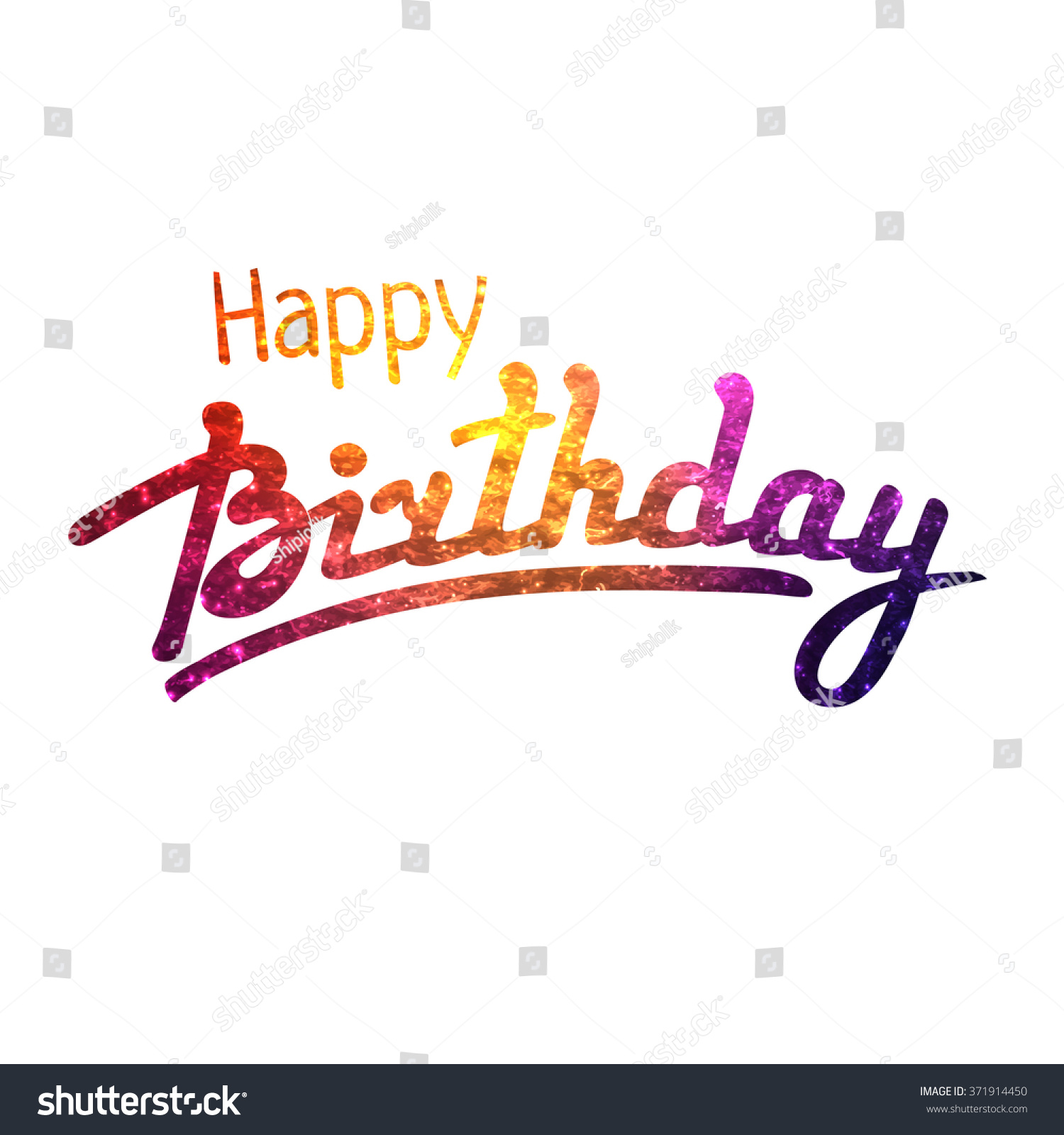 Happy Birthday Hand Lettering Colorful Glitter Stock Vector (Royalty ...