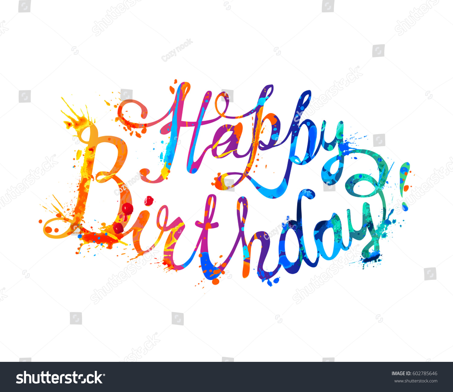 Happy Birthday Hand Written Vector Inscription Stock Vector 602785646 ...