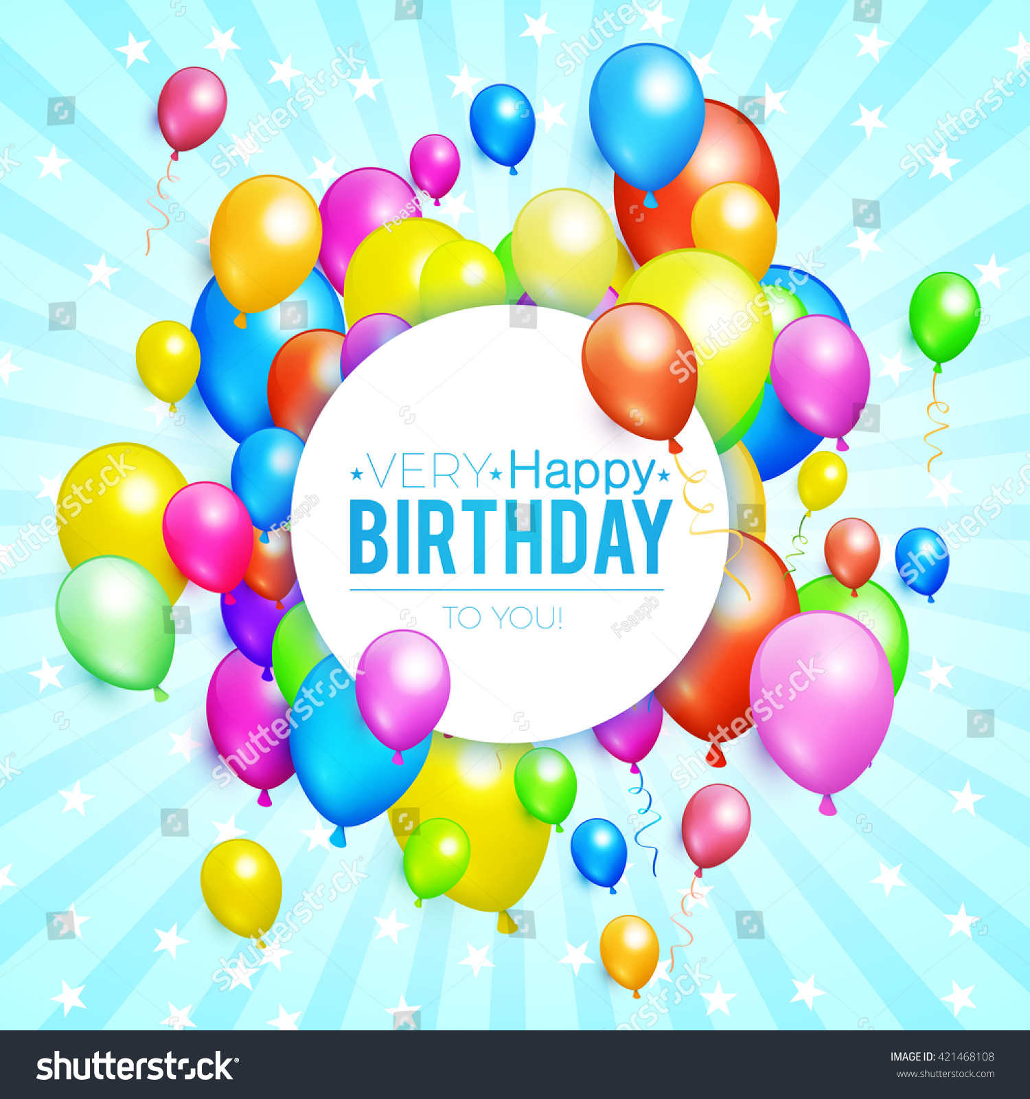 Happy Birthday Holiday Banner Colorful Balloons Stock Vector (Royalty ...