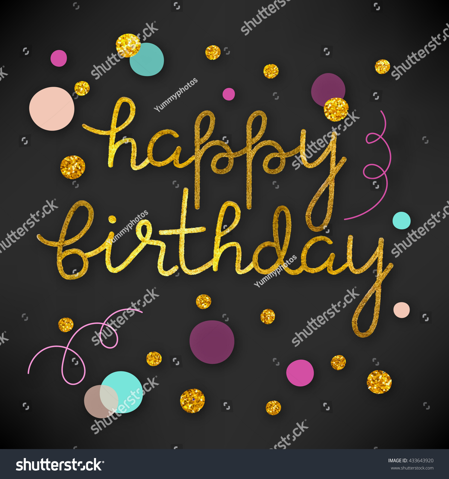 Happy Birthday Illustration Stock Vector 433643920 - Shutterstock