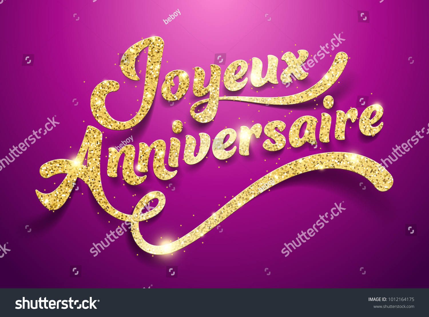 Happy Birthday French Joyeux Anniversaire Stock Vector Royalty Free