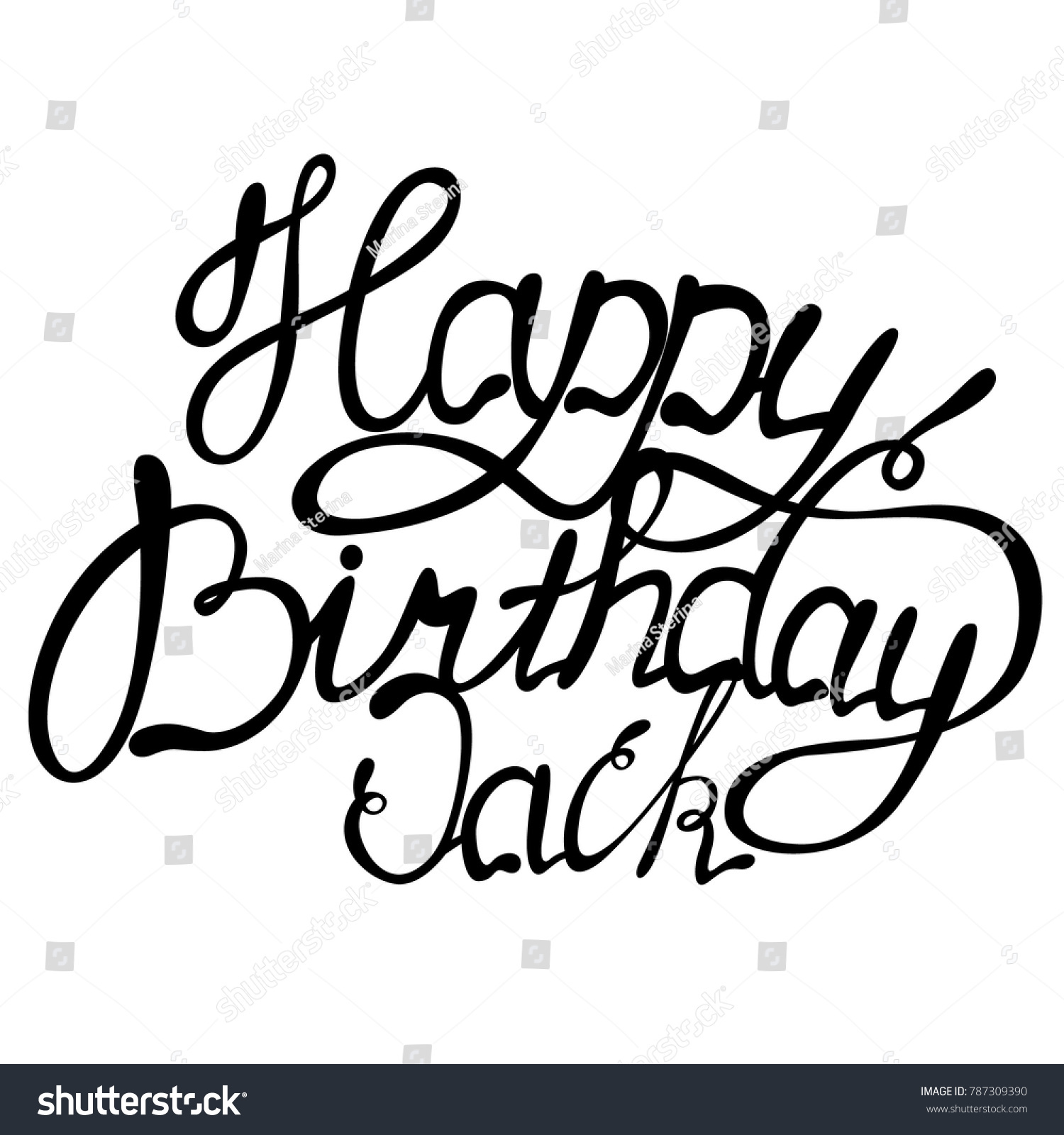 Happy Birthday Jack Name Lettering Stock Vector Royalty Free