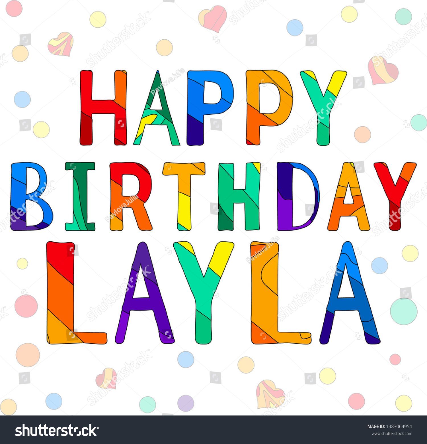 Happy Birthday Layla Funny Cartoon Multicolor Stock Vector (Royalty Free)  1483064954 | Shutterstock