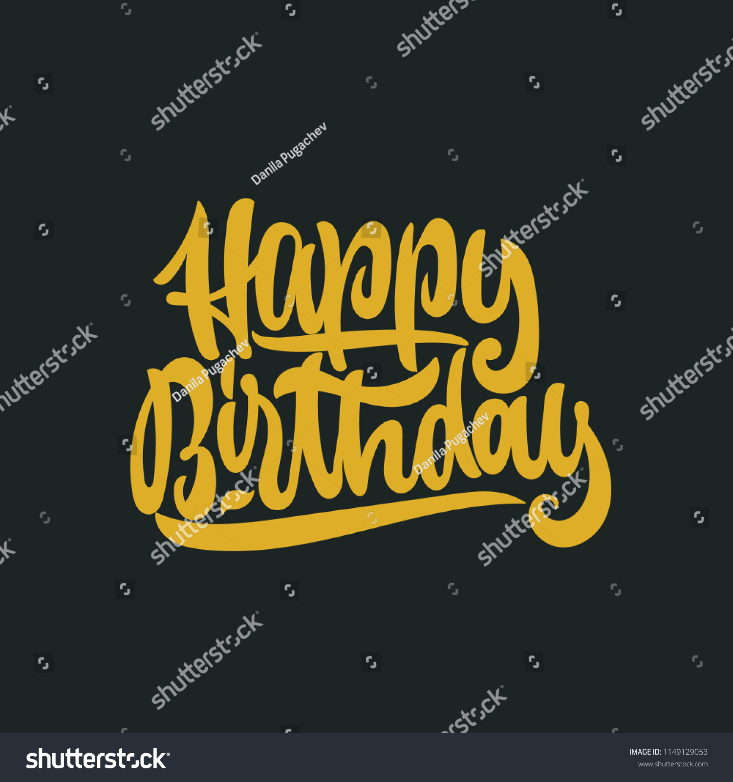 Happy Birthday Lettering Celebration Print Vector Stock Vector (Royalty ...