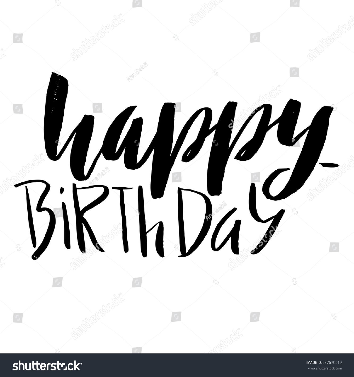 Happy Birthday Lettering. Inscription Isolated On White Background ...