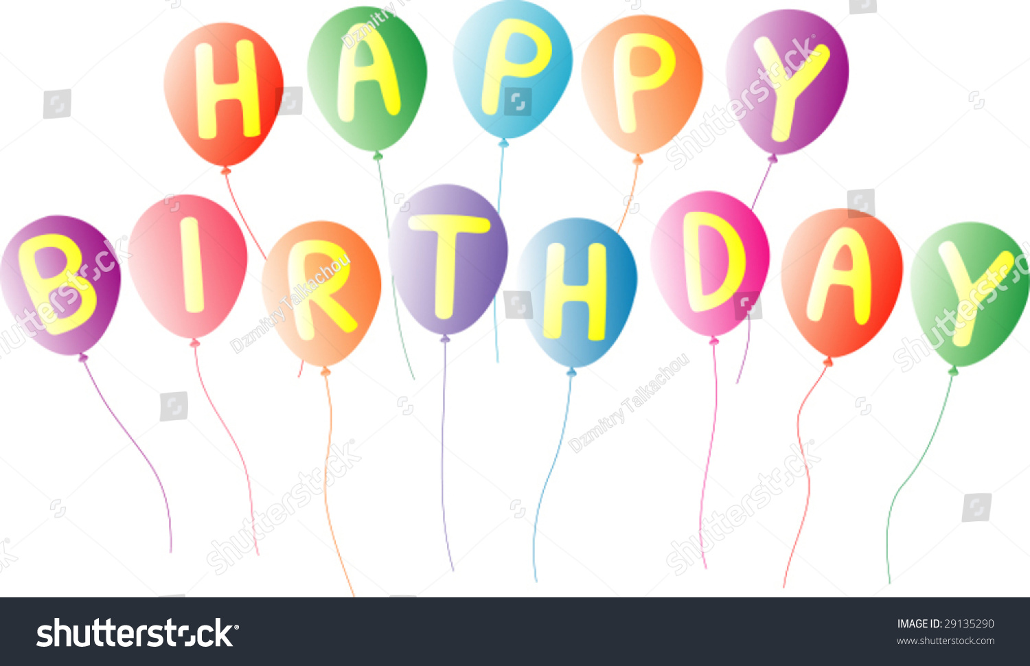 Happy Birthday Letters On Balloons Stock Vector Illustration 29135290 ...