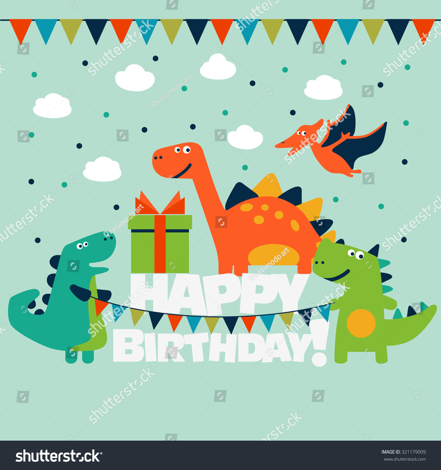 Happy Birthday Lovely Vector Card Funny Stock Vector 321179009 ...