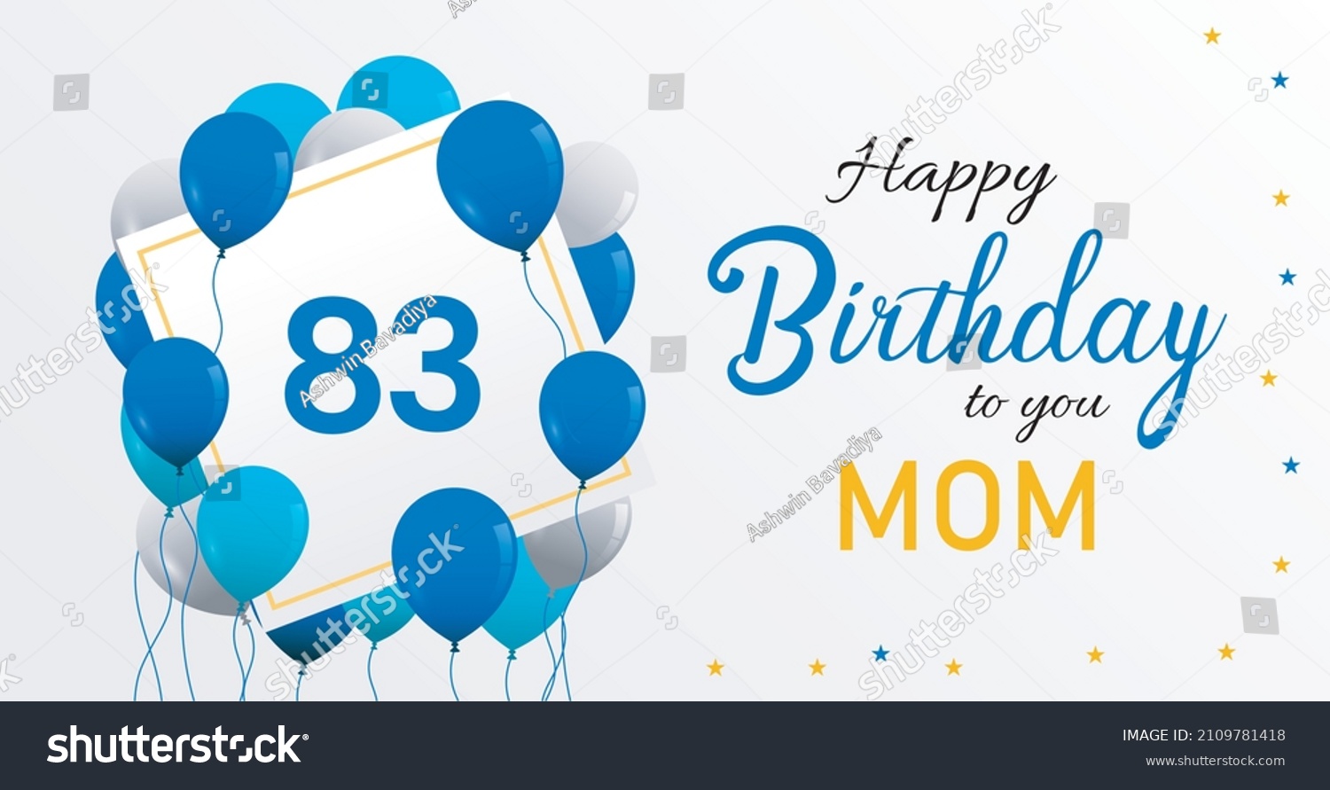 Happy 83 Birthday Mom Greeting Card Stock Vector Royalty Free 2109781418 Shutterstock