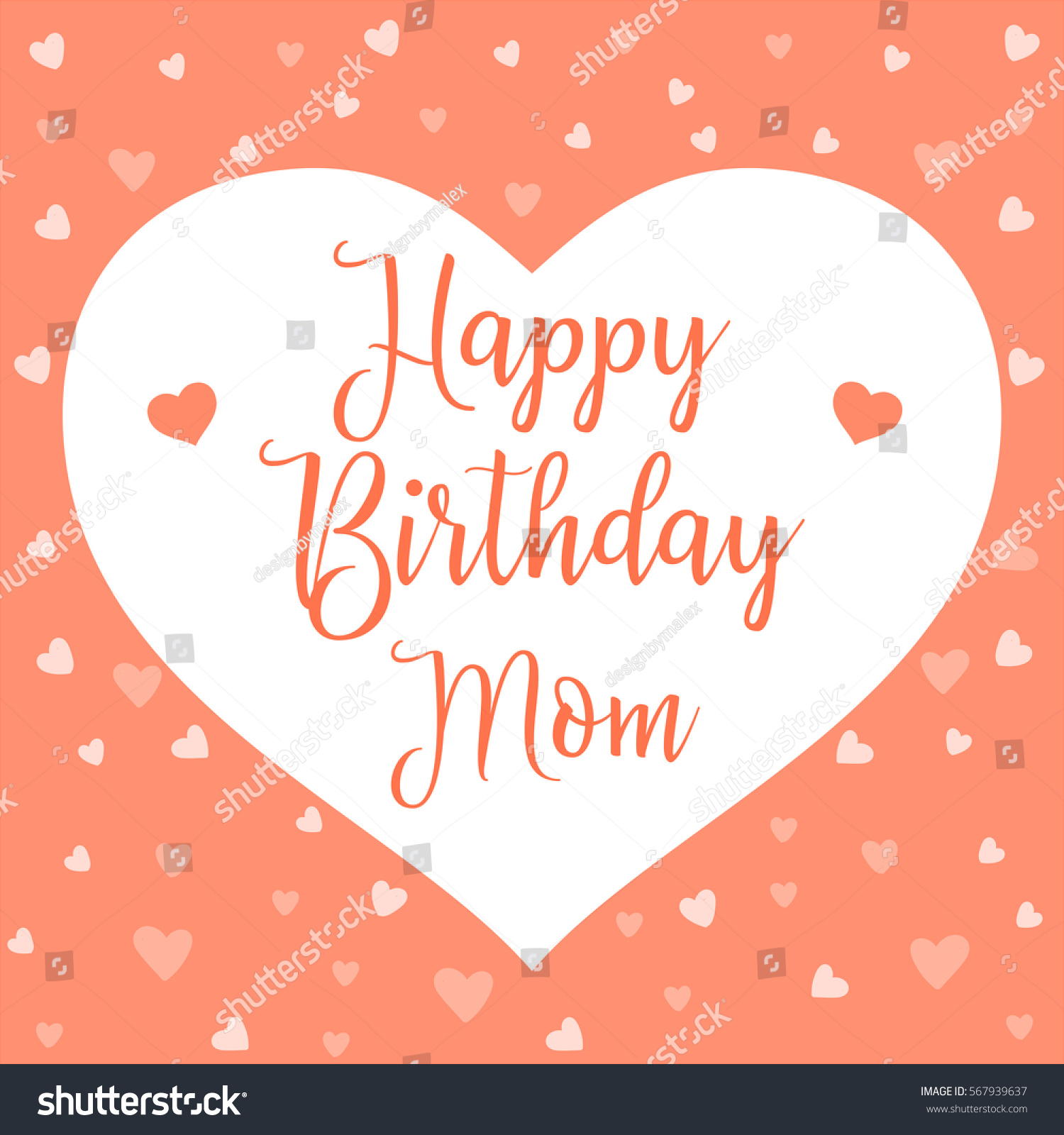 Happy Birthday Mom Mother Day Card Stock Vector 567939637 - Shutterstock
