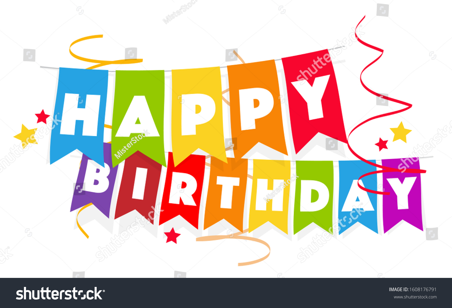 Happy Birthday On Pennant Garland Stock Vector (Royalty Free ...