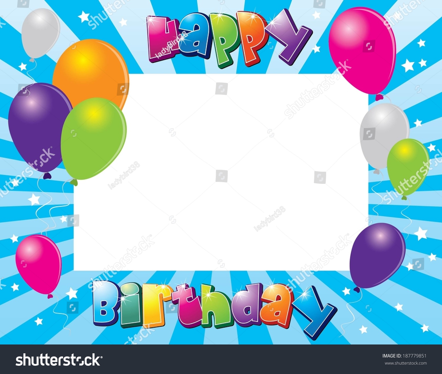 Happy Birthday Photo Frame Vector Illustration - 187779851 : Shutterstock