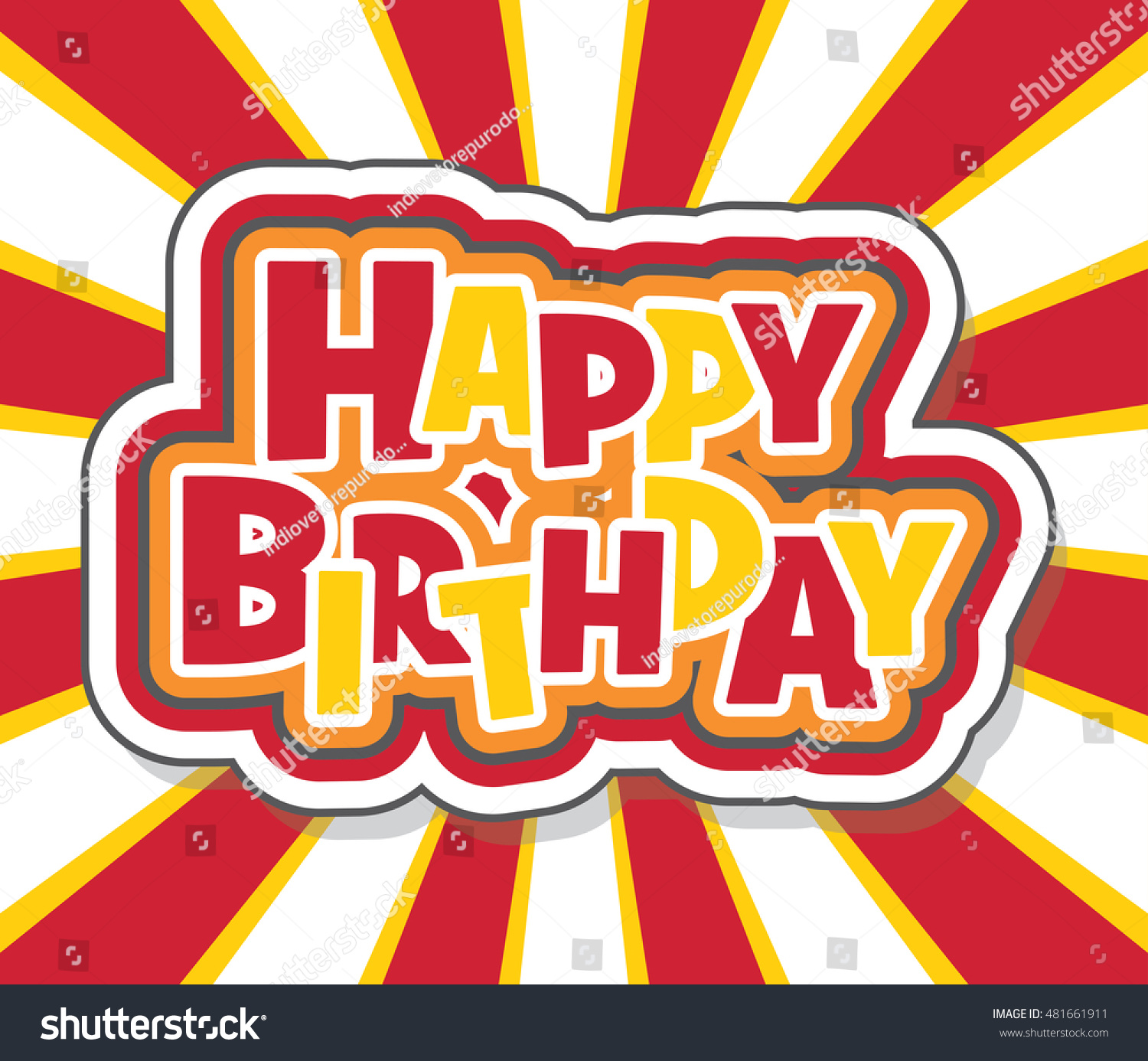 Happy Birthday Pop Art Retro Burst Stock Vector (Royalty Free ...