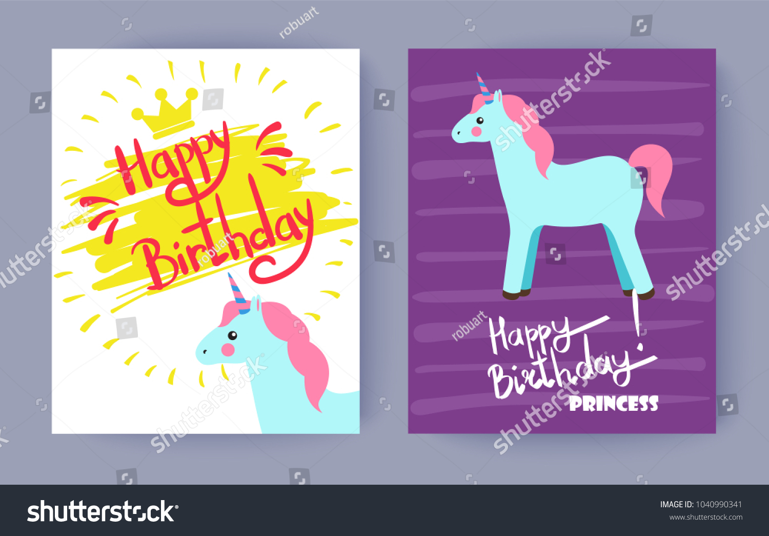 Happy Birthday Princess Cute Celebration Banner Stock Vector Royalty Free 1040990341 9547
