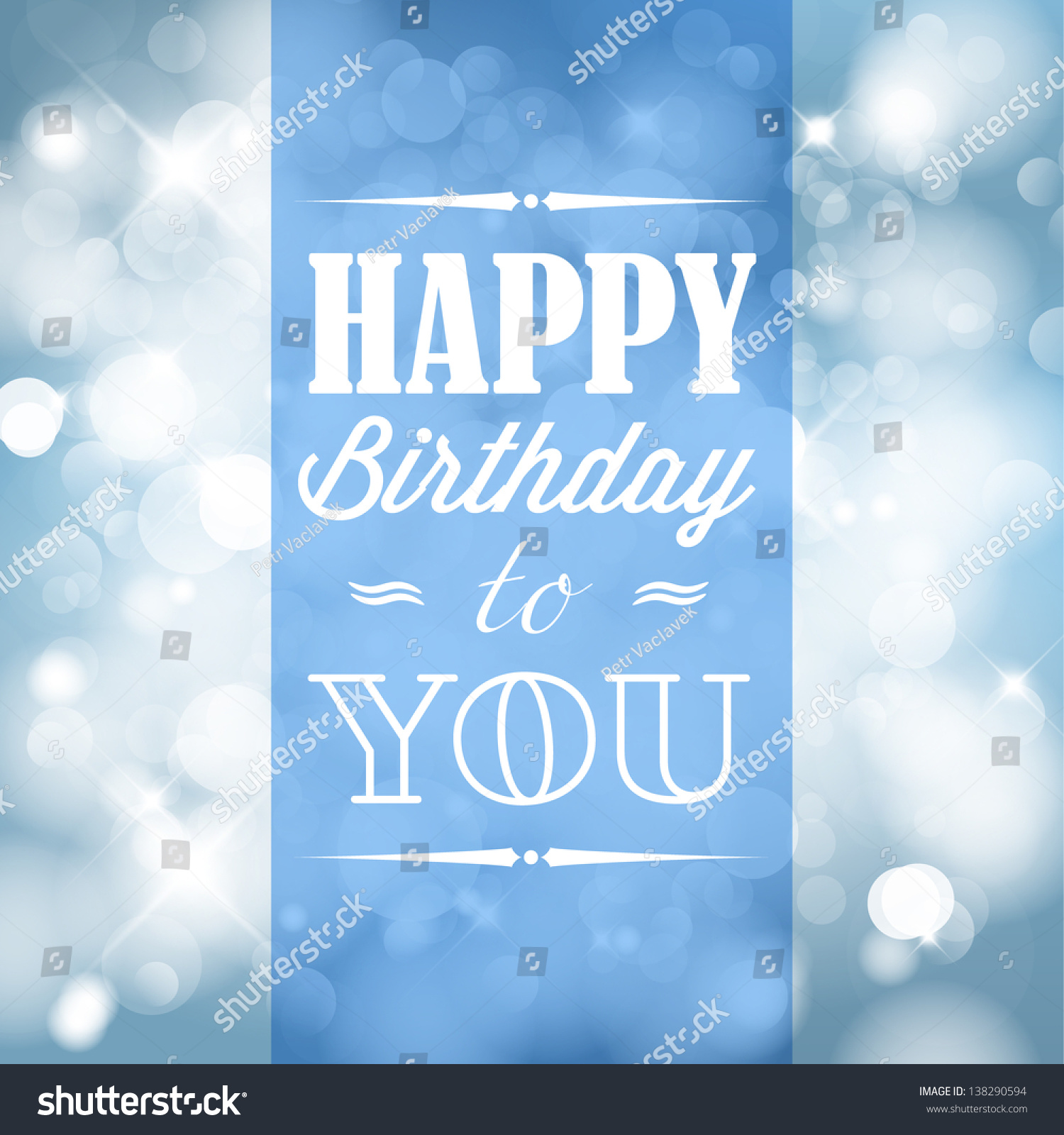 Happy Birthday Retro Vector Illustration Blue Stock Vector