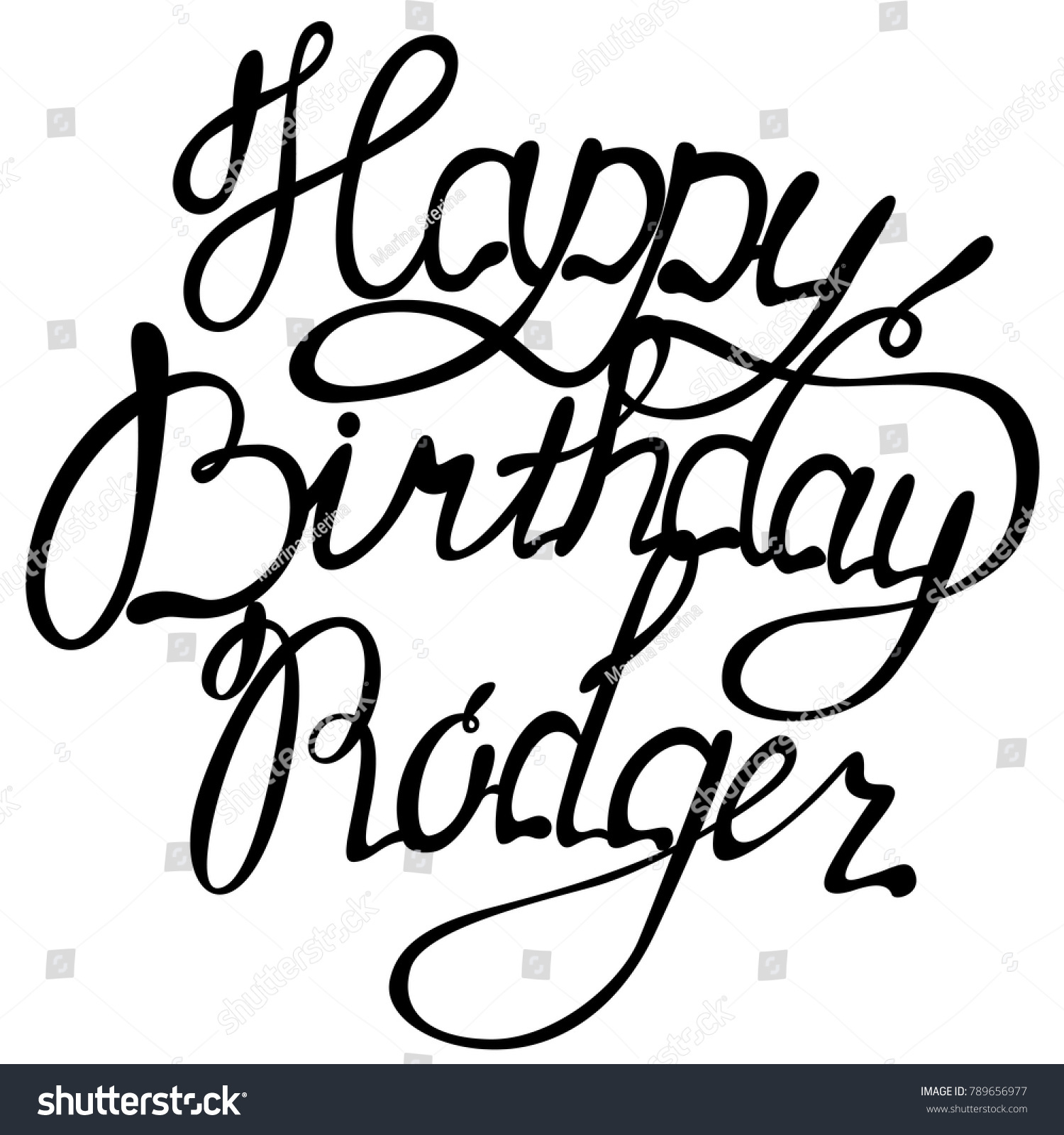 Happy Birthday Rodger Name Lettering Stock Vector Royalty Free