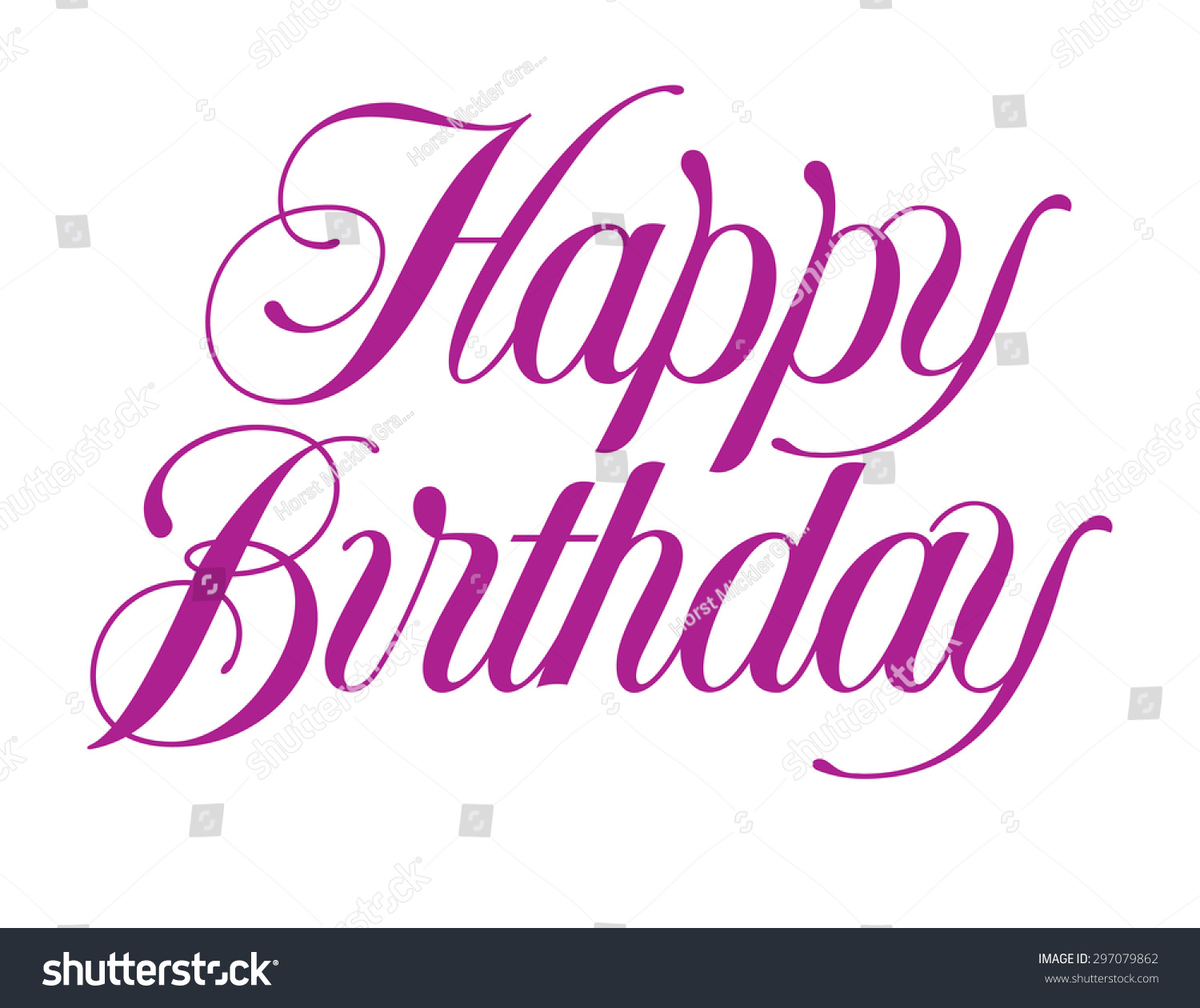 Happy Birthday Script Hand Lettering Vector - 297079862 : Shutterstock
