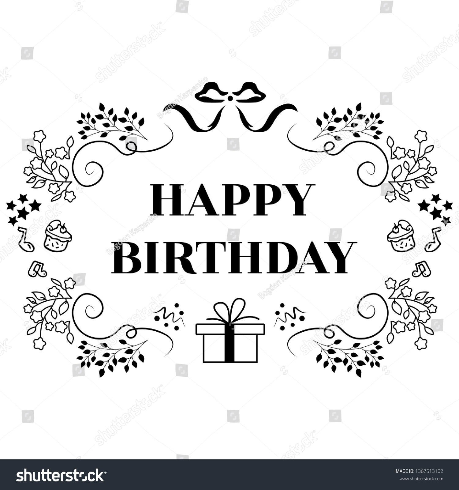 Happy Birthday Simple Illustration Stock Vector (Royalty Free ...