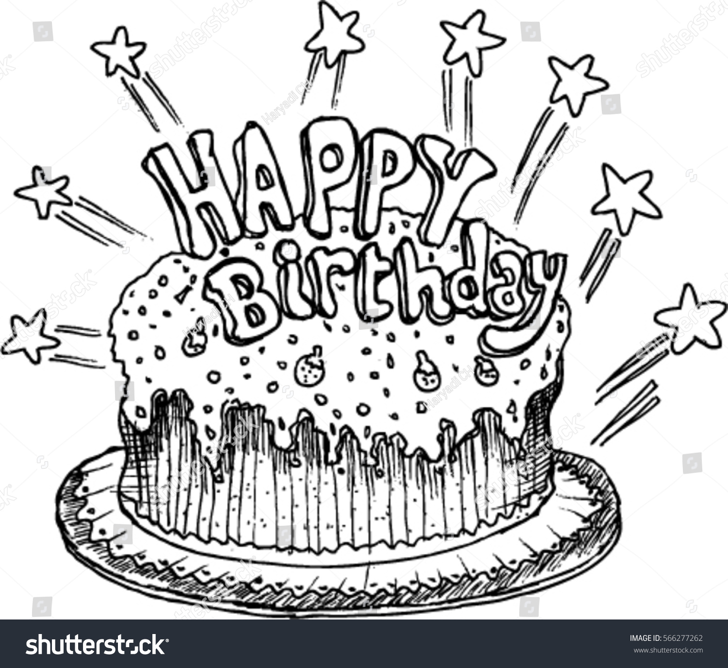 Happy Birthday Cake Drawing Brithday Cake
