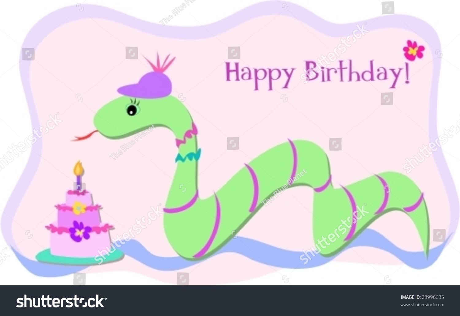 Happy Birthday Snake Vectorhis Colorful Snake Stock Vector 23996635 ...