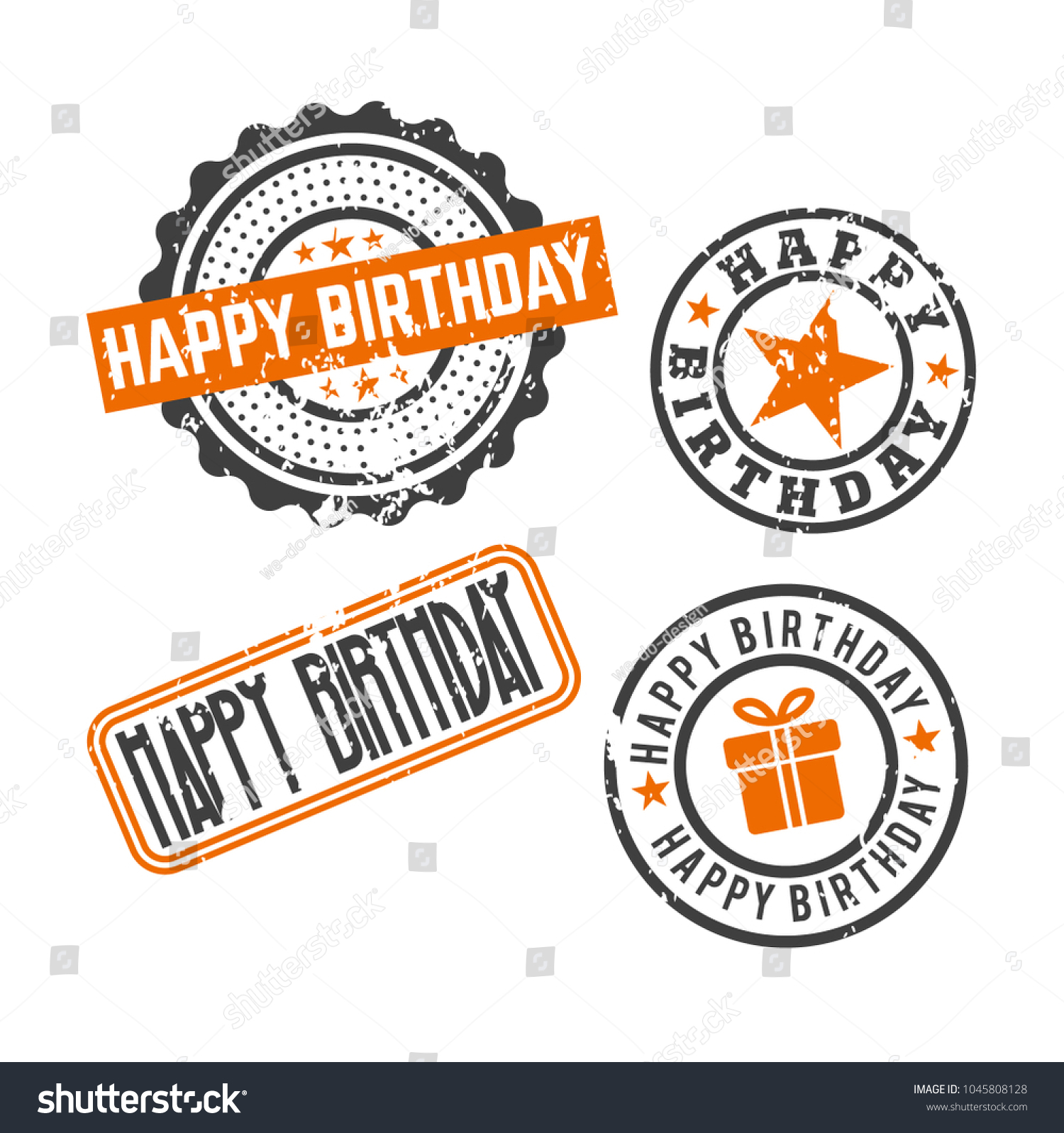 Happy Birthday Stamp Vector Stock Vector Royalty Free 1045808128 