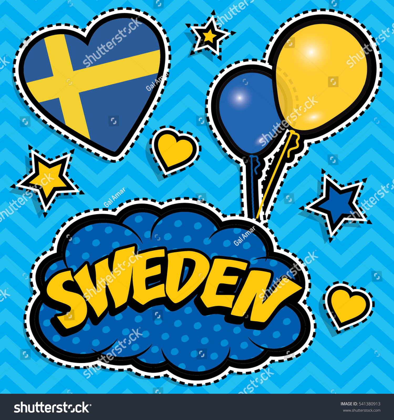 Happy Birthday Sweden Pop Art Fashion Stock Vector Royalty Free