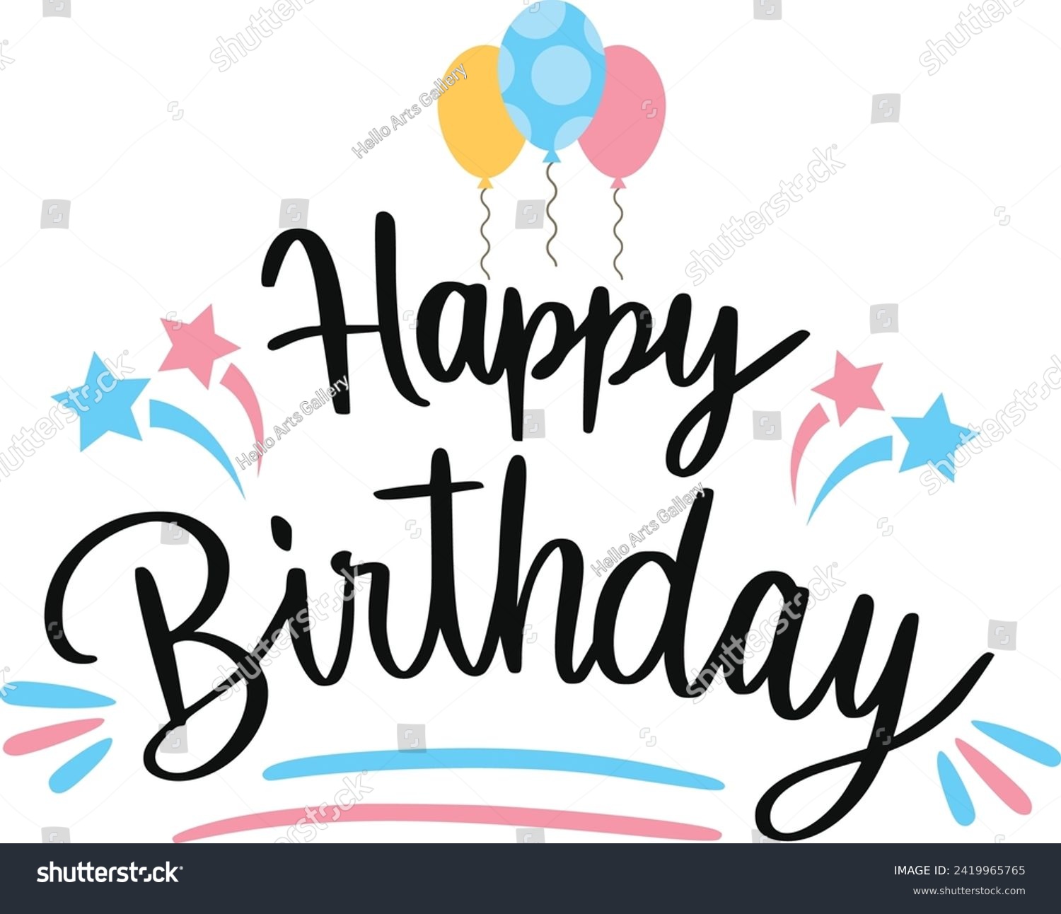 SVG of Happy Birthday T-shirt Design, Bundle, and Happy Birthday card design Birthday party design svg
