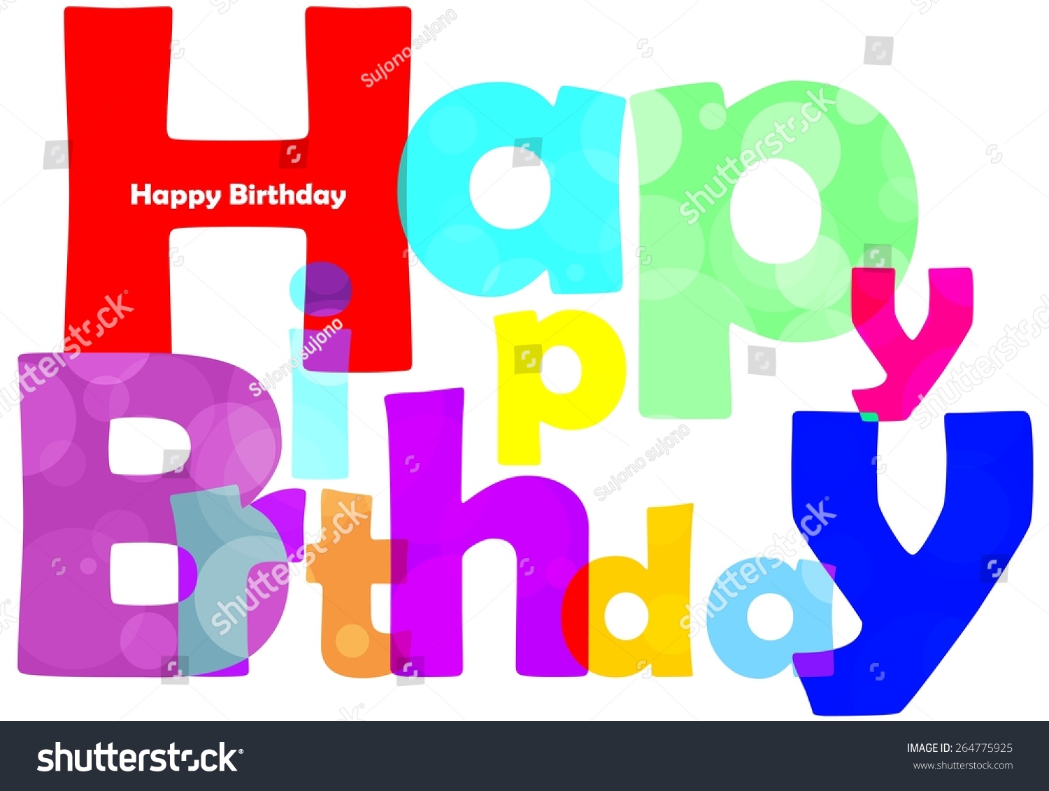 Happy Birthday Text Stock Vector 264775925 : Shutterstock