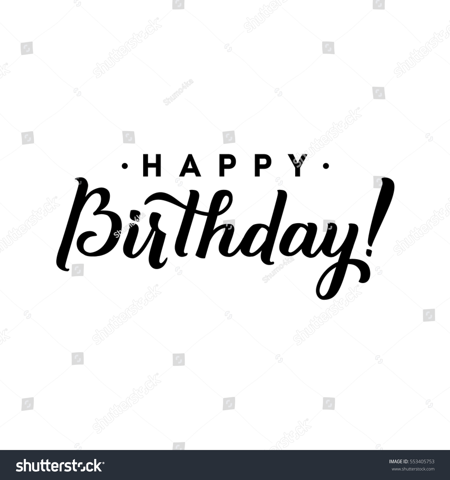 Happy Birthday You Calligraphy Greeting Card Stock Vector (Royalty Free ...