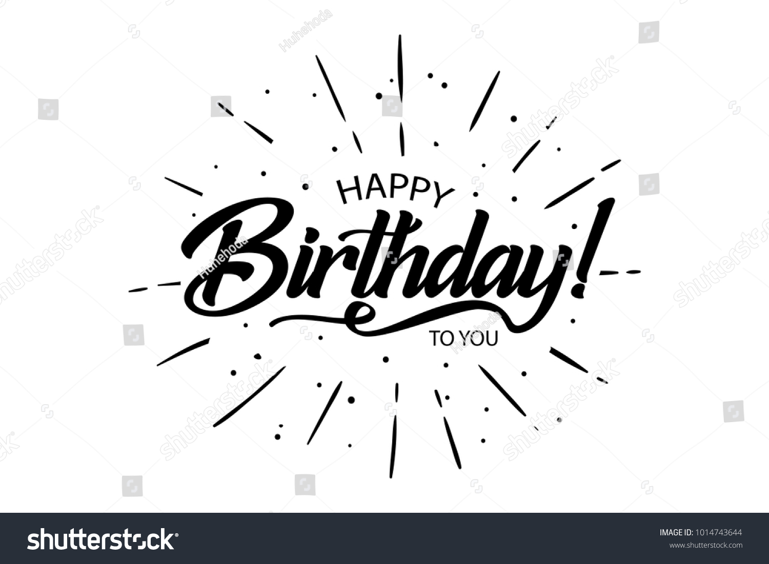 Happy Birthday You Card Beautiful Greeting Stock Vector Royalty
