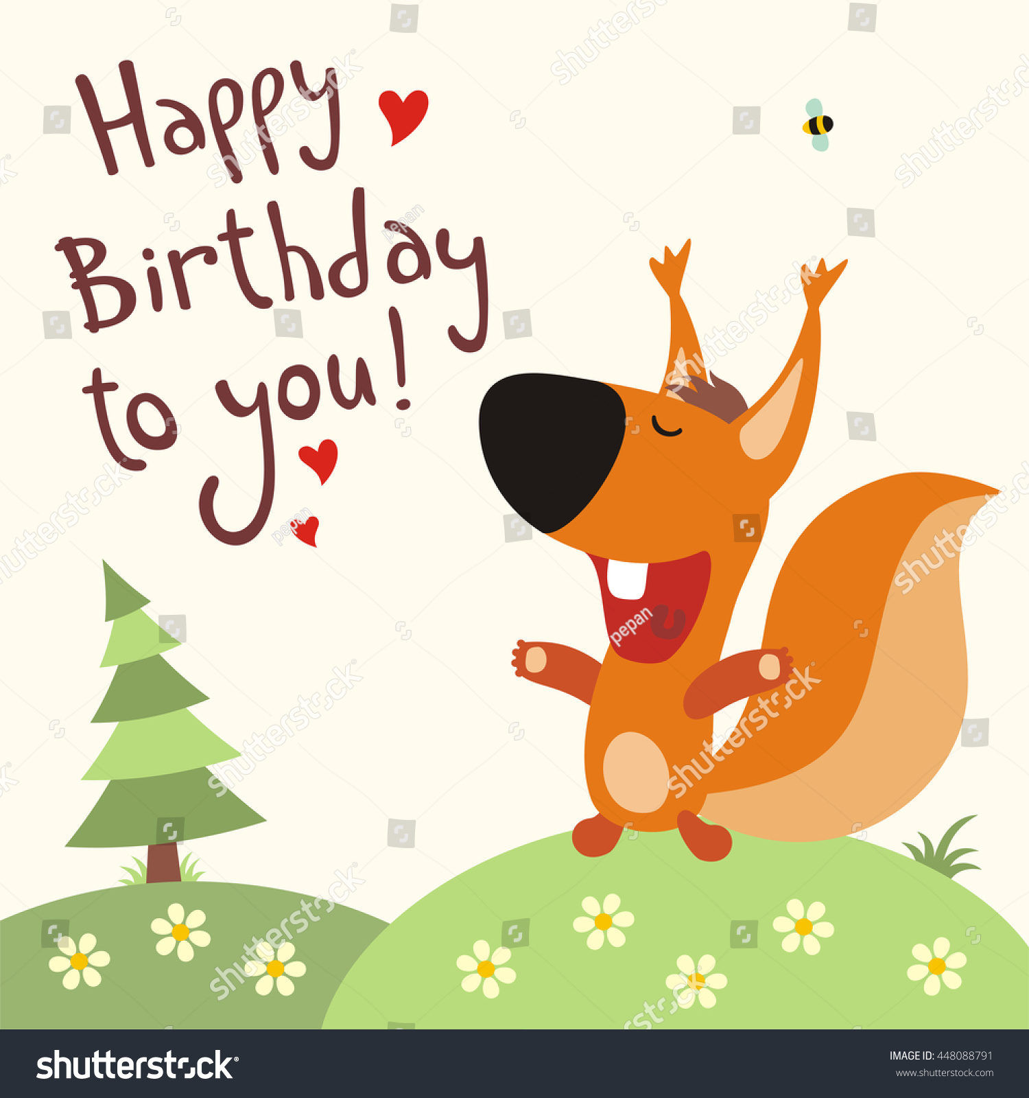 Happy Birthday To You! Funny Squirrel Sings Song Happy Birthday! Happy ...