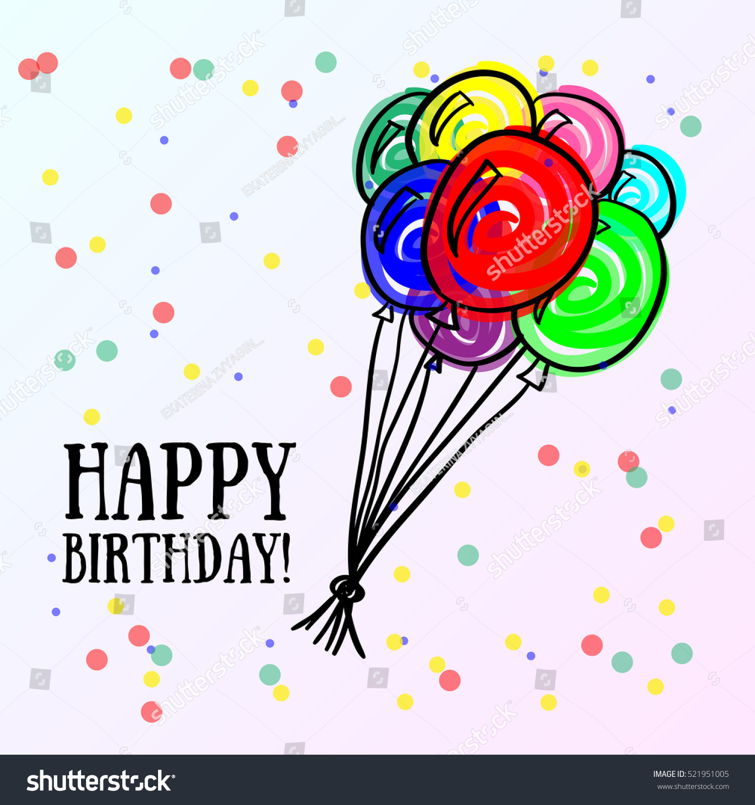 Happy Birthday You Gentle Children Cute Stock Vector (Royalty Free ...