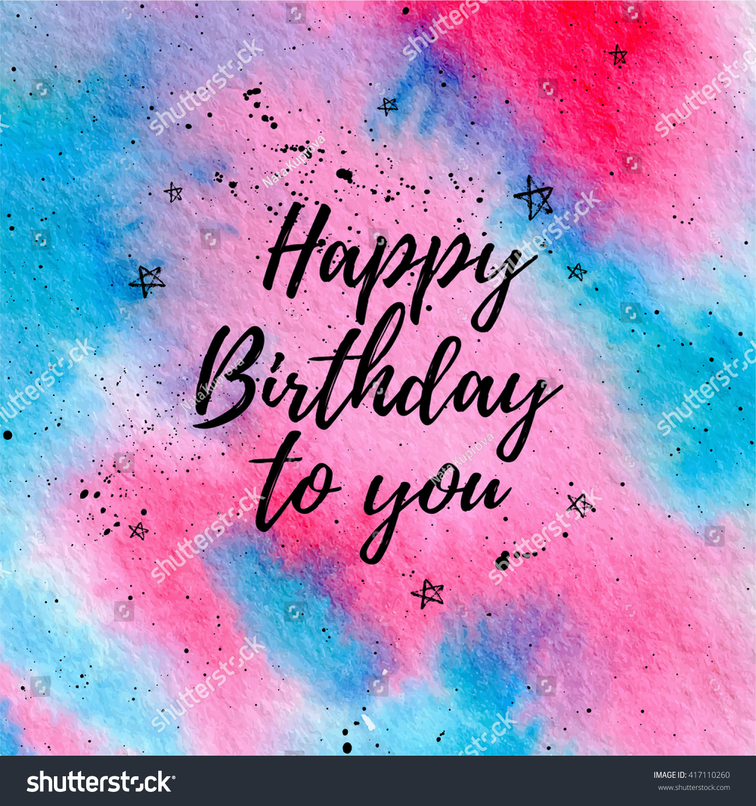Happy Birthday You Greeting Card Fashion Stock Vector 417110260 ...