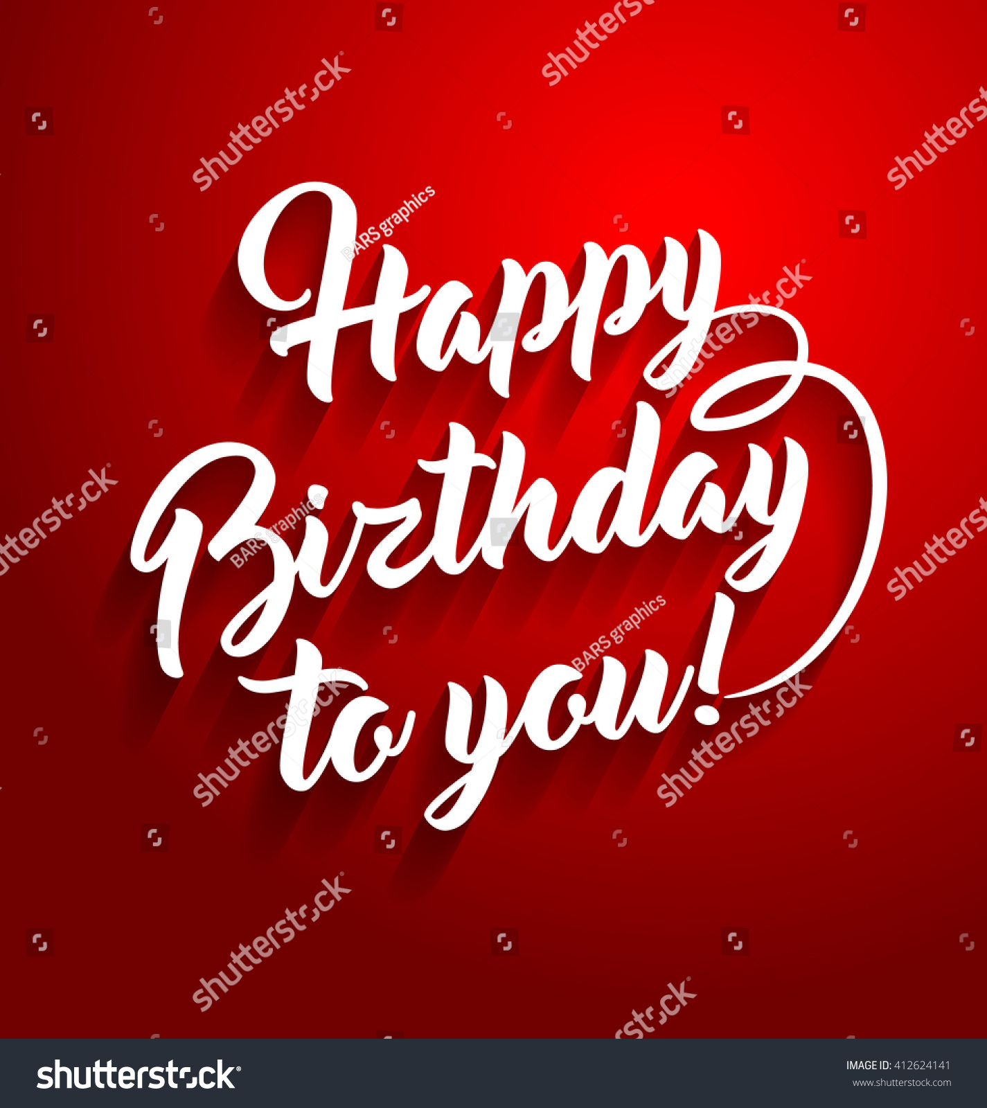 Happy Birthday To You Lettering Text For Greeting Card. Stock Vector ...