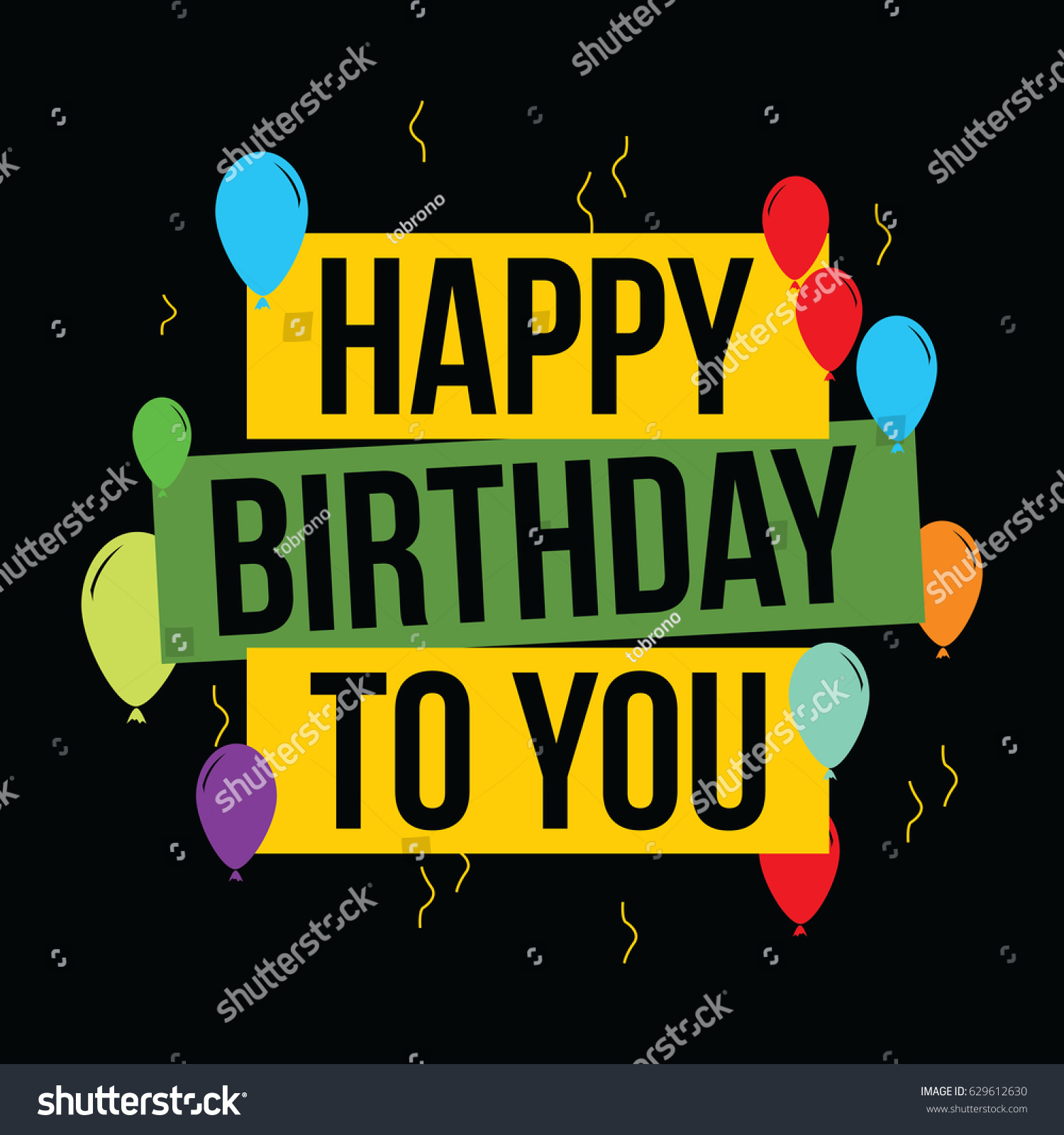 Happy Birthday You Logo Vector Template Stock Vector (royalty Free 